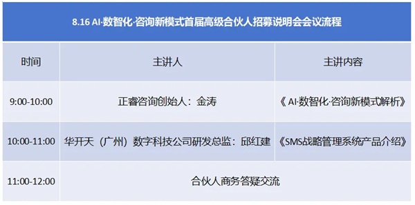 AI·數(shù)智化·咨詢新模式首屆高級(jí)合伙人招募說明會(huì)震撼來襲！
